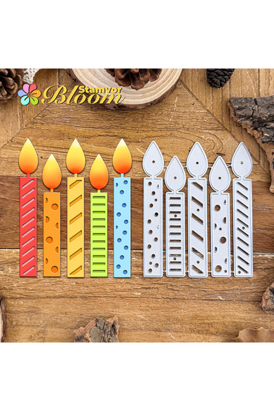 Choice قوالب تقطيع معدنية أصلية جميلة لشموع كعكة عيد الميلاد، قصاصات ورقية، نقش زخرفي
