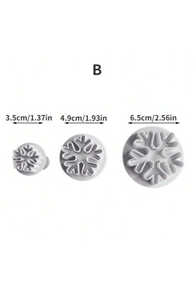 Choice1 مجموعة من 3 قطع من قوالب الكوكيز على شكل رقاقات ثلج وأنماط تروس لعيد ...