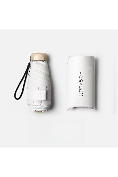 Choice 1PC White 6K IRON 1PC 5 Fold Ultra Light Mini Umbrella Compact Travel Sun UV Protection Pocket Umbre