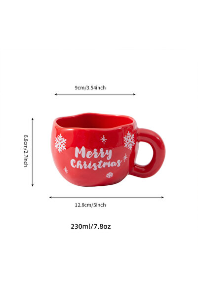 Choice كوب سيراميك عيد الميلاد مصنوع يدويًا، سعة 230 مل/7.8 أونصة، أحمر، قطعة...