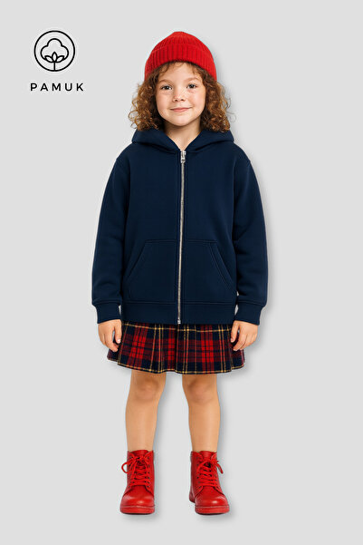 HK HOPKİDS Girls Boys Children's Plain Basic Three Yarn Sh Fleece-Lined Winte...