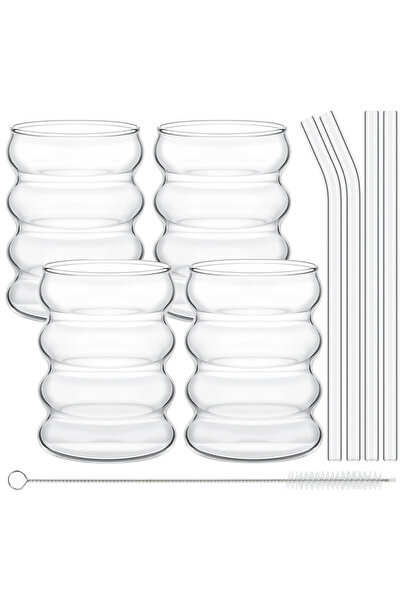 Choice 300ml 4pcs 4pcs/Set Glass Cups Coffee Mug Creative Clear Drinking Glas...