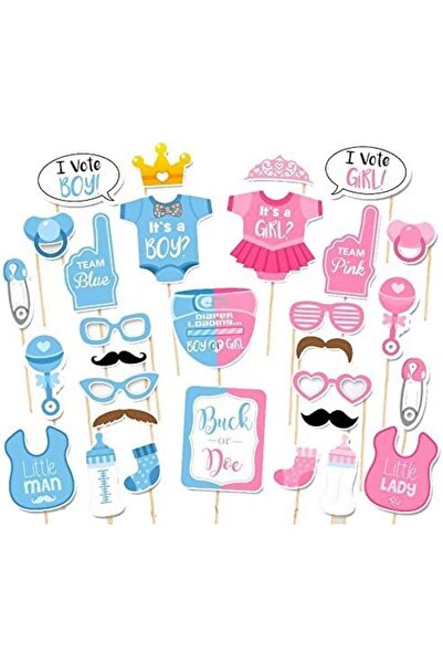 Choice مجموعة من 30 قطعة من الدعائم لحفلات استقبال المولود للكشف عن جنس المول...