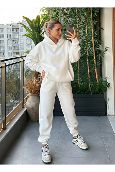 BayBayan ЖЕНСКИ 3-НИШЕН КАЗУАЛЕН ТРЕЙКСУИТ С КАПЮШОН И ВИСОКА ТАЛИЯ