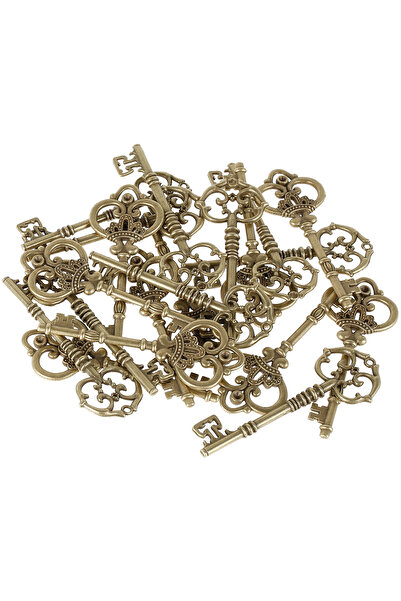 Choice مجموعة من 20 قطعة من مفاتيح الهيكل العظمي الكبيرة من البرونز العتيق وس...