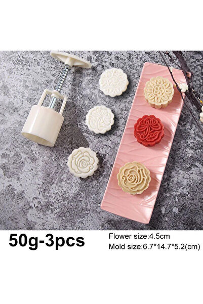 Choice 50 جرام 3 قطع R 1 مجموعة DIY قالب خبز كعكة القمر بالضغط اليدوي ختم الب...