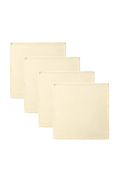 Choice 4 قطع 35 × 35 سم من القطن الأصفر الفاتح بنسبة 100% منشفة مطبخ وافل ناعمة ومتينة لتنظيف الأطباق الحديثة