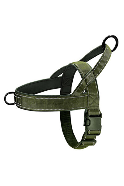 Choice XL Army green Tactical Anti-Pull Dog Harness - 1000D Nylon Adjustable for Large Dogs, Outdoor Traini