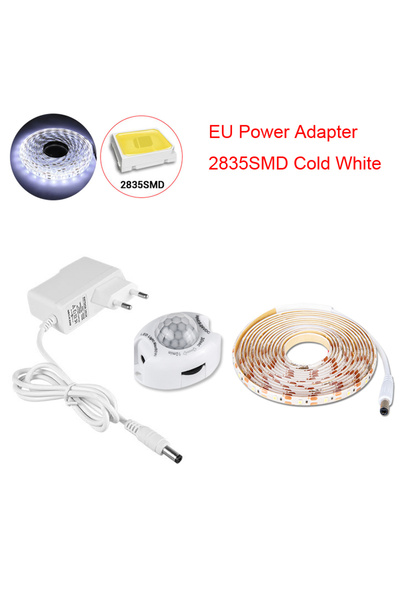 GGBEE مجموعة 3M EU شريط إضاءة LED مقاوم للماء بضوء أبيض بارد 1-5 متر مع مستشع...