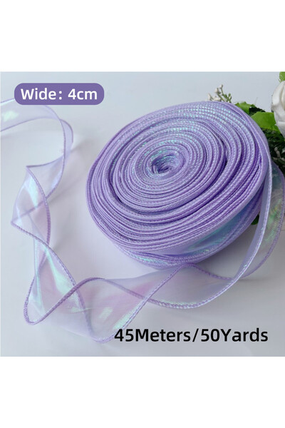 Choice 4cm-1.57inch 50Yards-Purple 50 Yards Iridescent Fishtail Yarn Ribbons ...
