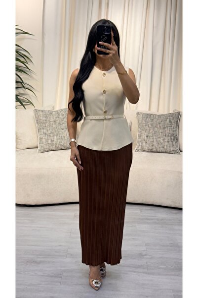 SELSAL straight pleated skirt