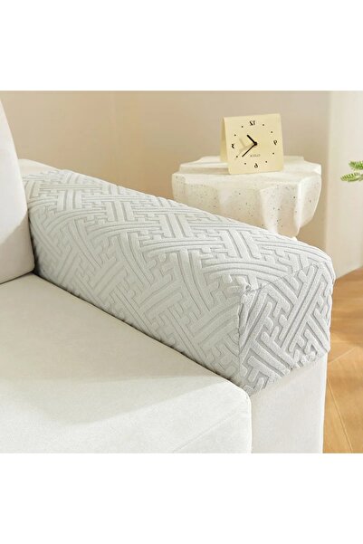 Choice 76cmx25cm Light Grey 2pcs 76cmx25cm Jacquard Stretchy Stretch Fit Couc...