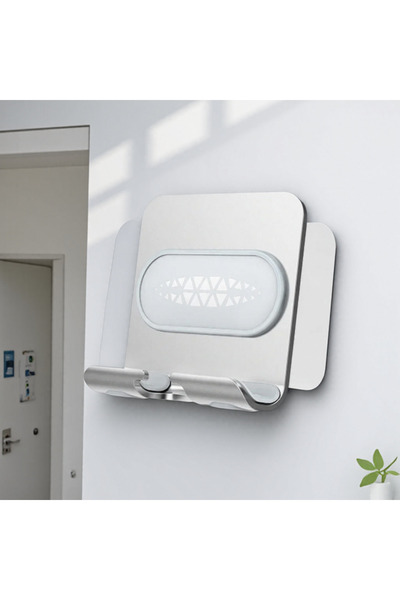 Choice1 حامل حائطي للهاتف والكمبيوتر اللوحي قابل للتعديل من سبائك الألومنيوم باللون الفضي، حامل شحن ورف لأجهزة Sma