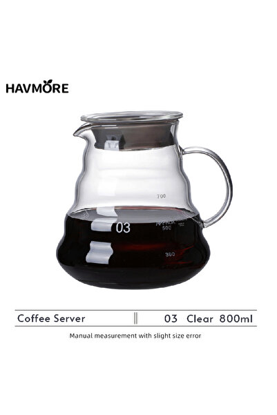 Choice 03 Server Clear Borosilicate Glass Espresso Barista Pour Over Coffee M...