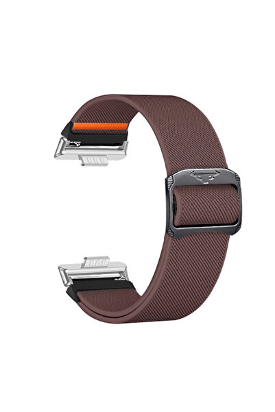 Choice حزام نايلون فضي أرجواني دخاني لساعة Fit 4/4/4pro للرجال والنساء