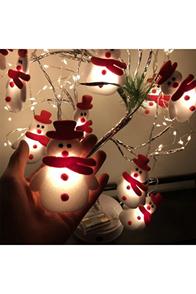 Choice 3M20LED أبيض دافئ 1 قطعة 10/20 LED سلسلة أضواء رجل الثلج القطيفة دمية صغيرة ديكور أجواء عيد الميلاد