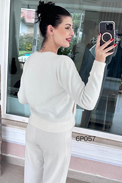 İnce Topuk Prive Series Zippered Beard Cardigan 6P057