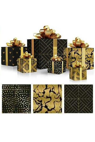 SONORH Set de 3 role de hârtie 200x70cm, pentru împachetarea/împachetarea cad...