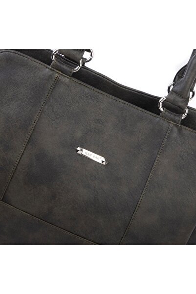 Nas Bag Women's Large Size Three Compartment Shoulder Bag Khaki Raven