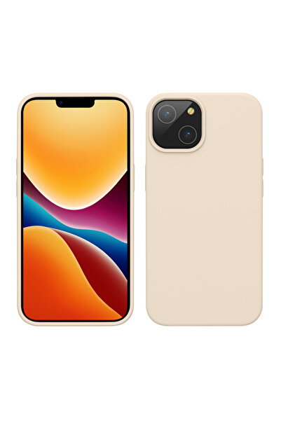 KWmobile Case for Apple iPhone 14, Silicone, Cream, 59071.16