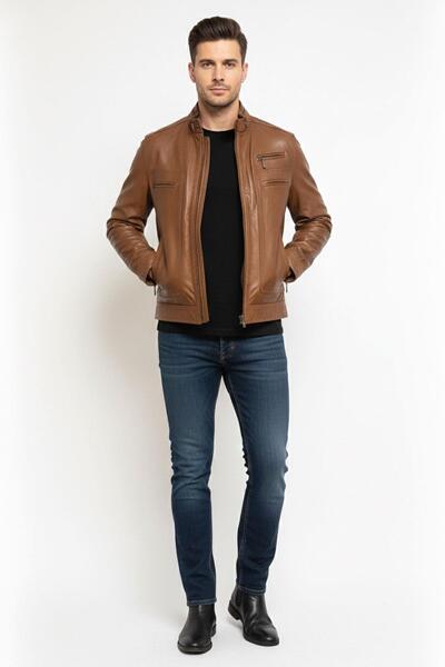 Deriderim Tarron Brown Genuine Leather Jacket