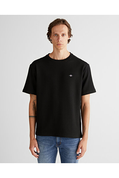 Gant تي شيرت جاكار برقبة على شكل حرف C