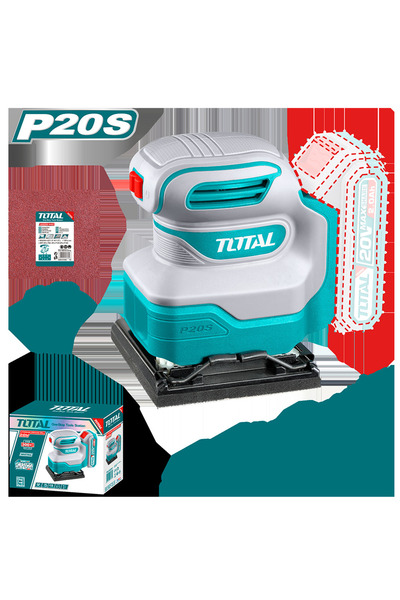 TOTAL 20V TOTAL sander, base size 110x100 mm (battery and charger not included)