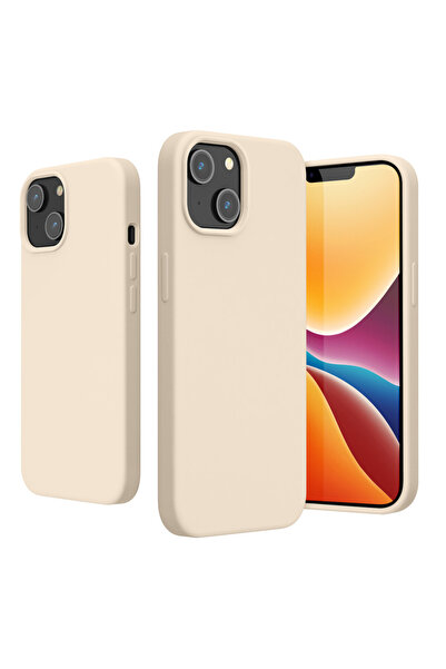 KWmobile Case for Apple iPhone 14, Silicone, Cream, 59071.16