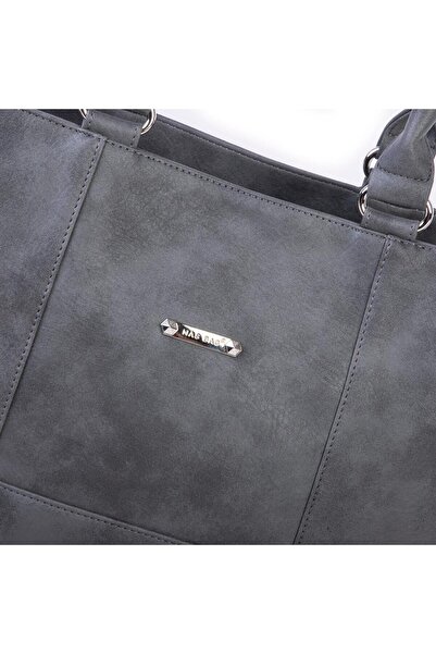 Nas Bag Women's Large Size Three-Compartment Shoulder Bag Gray Raven