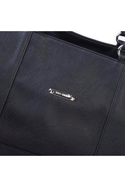 Nas Bag Women's Large Size Three Compartment Shoulder Bag Black Victoria