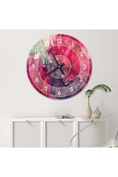 Marktna Wooden MDF wall clock with a modern Printed sticker