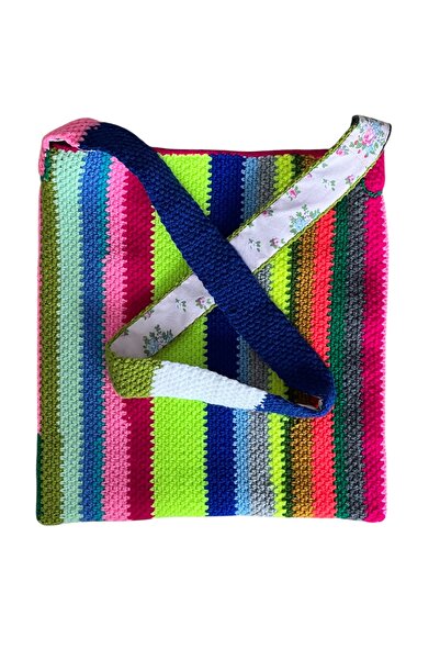 Pafuli Hand Knitted Color Gradient Saddle Bag