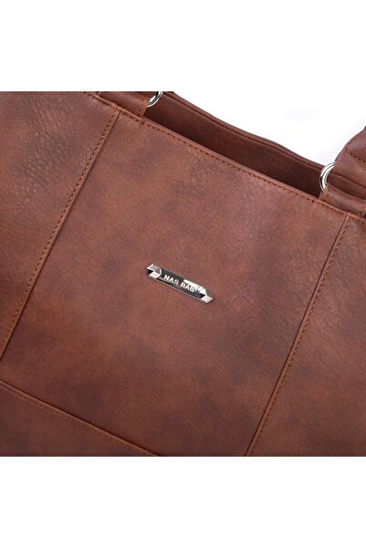 Nas Bag Women's Large Size Three Compartment Shoulder Bag Taba Raven