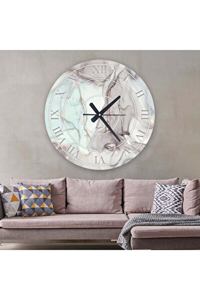 Marktna Wooden MDF wall clock with a modern Printed sticker