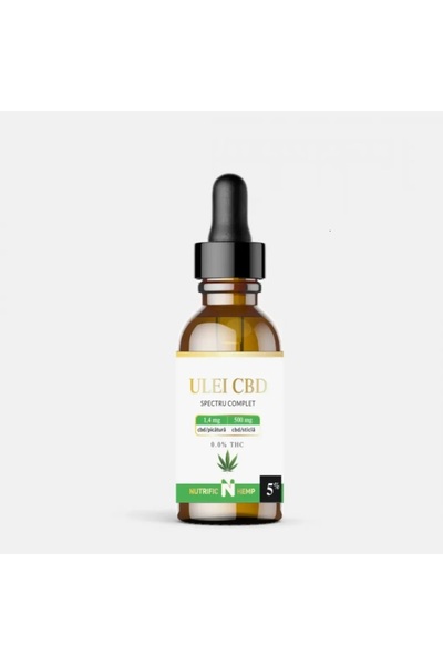 DAsiNU Ulei CBD 5%, Spectru Complet, 500mg CBD/sticla, 10 ml