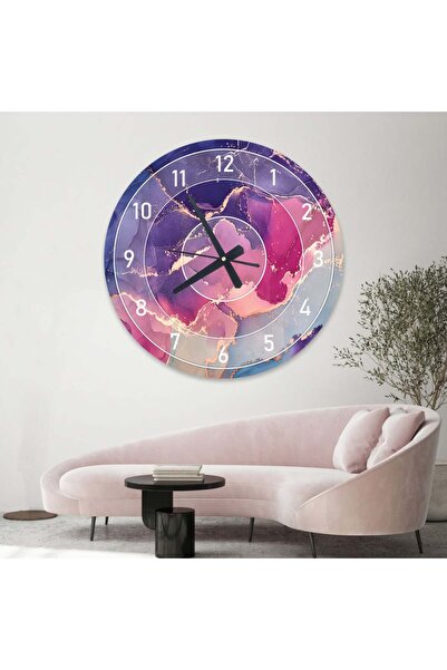 Marktna Wooden MDF wall clock with a modern Printed sticker