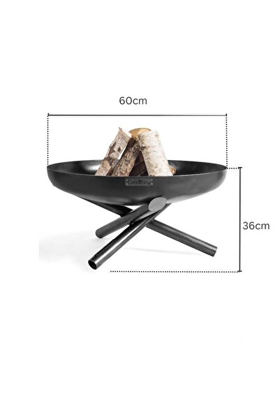 OEM Outdoor fireplace, raw steel, round, handmade, 60 x 36 cm