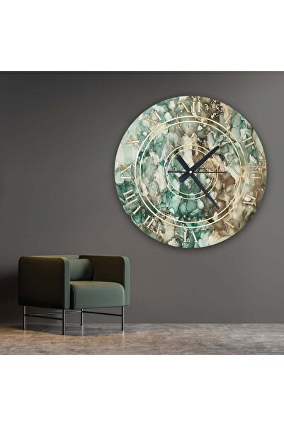Marktna Wooden MDF wall clock with a modern Printed sticker