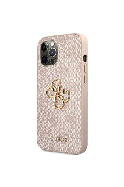 Guess Husa PU 4G Metal Logo iPhone 12 Pro Max Roz