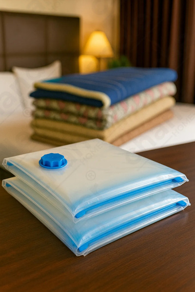 Chandler Home Airlock Vacuum Storage Bag 2-Pack Transparent Clothes & Quilt Storage Bag