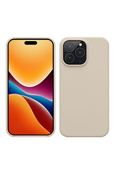 KWmobile Case for Apple iPhone 14 Pro Max, Silicone, Cream, 59074.16