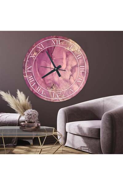 Marktna Wooden MDF wall clock with a modern Printed sticker
