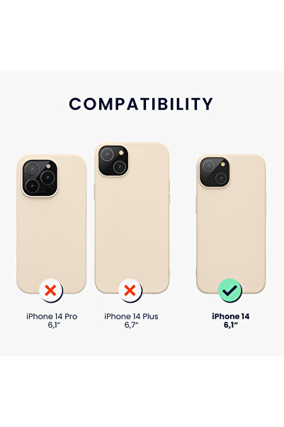 KWmobile Case for Apple iPhone 14, Silicone, Cream, 59071.16