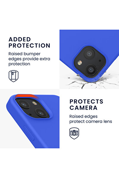 KWmobile Case for Apple iPhone 13 Mini, Silicone, Blue, 55877.134