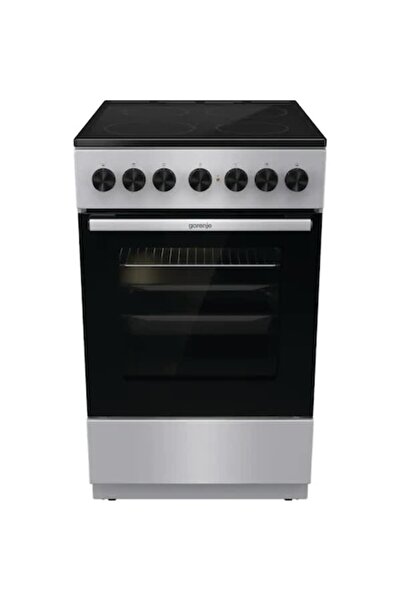 Gorenje GEC5B41SG Electric Cooker, 4 Burners, 50 cm, Grill, Grey
