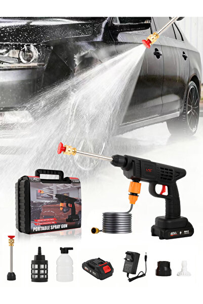 LAC LAICHY مسدس غسيل ضغط لاسلكي 48 فولت، بطارية مزدوجة، غسالة ضغط محمولة، فوه...