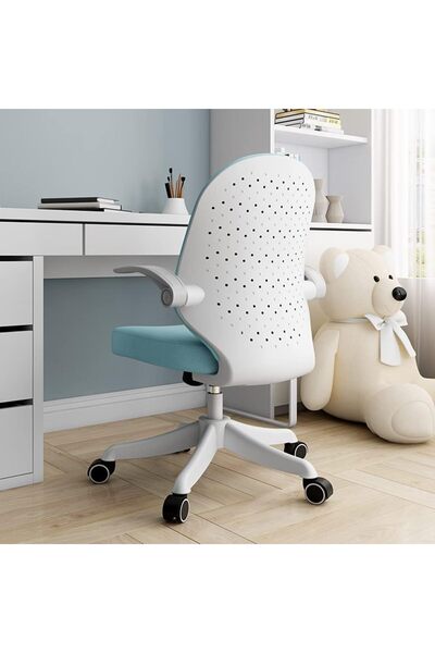 Marcoshop Adjustable Ergonomic Chair for Kids – Breathable Material with Foam and Stable Base, Blue