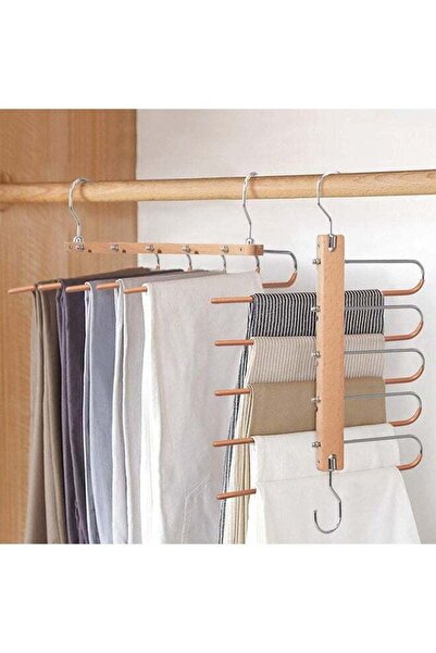 Arabest Magic Pants Hangers, Space Saving Closet Hangers 5 Layers Pants Rack