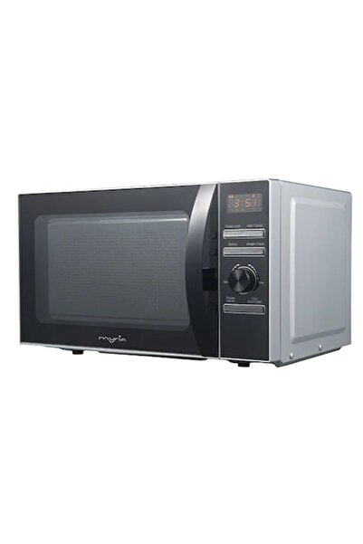 MyRia microwave oven with grill, 20 L, 700W, 6 power levels, silver-black