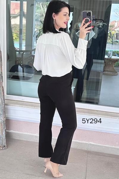 İnce Topuk Ultra Lycra Pipe Leg Trousers 5Y294